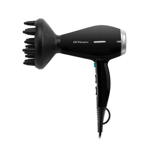 Professioneller Ionen Föhn Orbegozo SE 2400 2400W 3 Temperaturstufen 2 Geschwindigkeiten Diffusor Schwarz