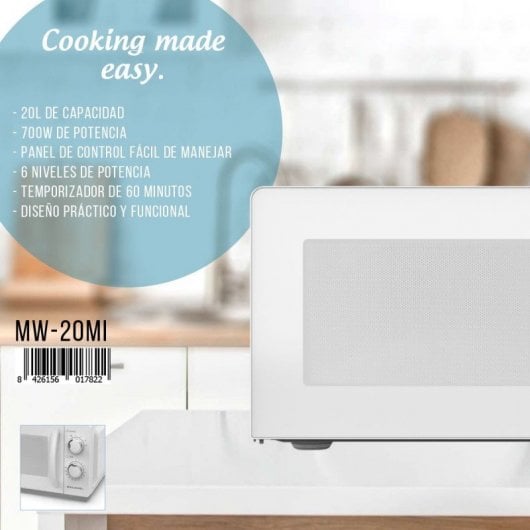 Grunkel MW-20MI Microondas 20L 700W Blanco