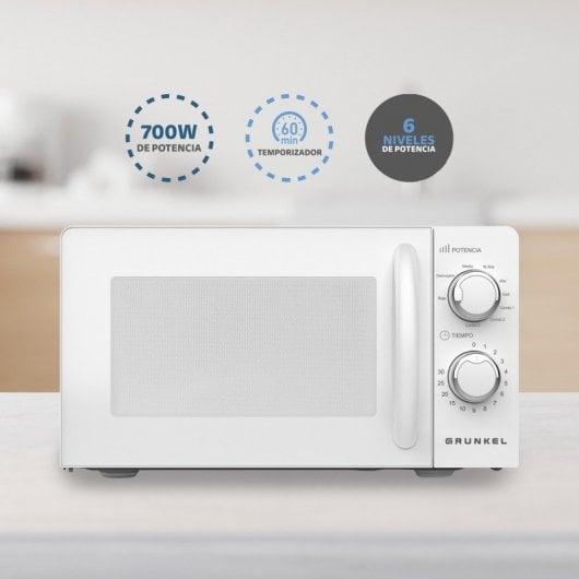 Grunkel MW-20MI Microondas 20L 700W Blanco