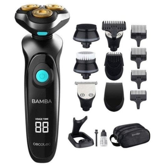 Tondeuse Multifunzione Cecotec Bamba PrecisionCare TwistGroom Senza Filo 80min Funzionamento a Umido 6 Testine