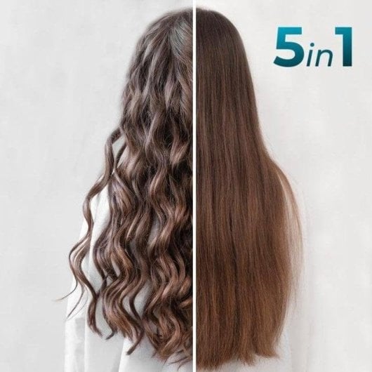 Escova Modeladora Cecotec Bamba CeramicCare 5in1 Pro 1000W Cerâmica Iónica 3 Temperaturas 5 Acessórios Cinzento Ouro Rosado