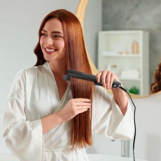 Piastra per Capelli Ceramica Tormalina Cecotec Bamba RitualCare iSphere 220ºC Display LED Spegnimento Automatico Nero