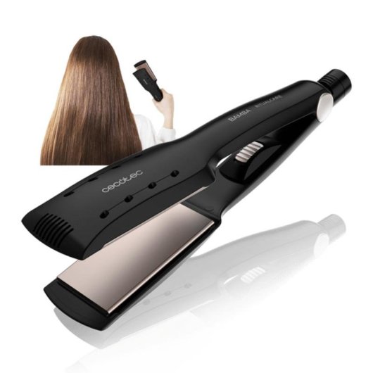 Plancha de pelo Cecotec Bamba RitualCare Wet&Dry placas XL queratina y iónica