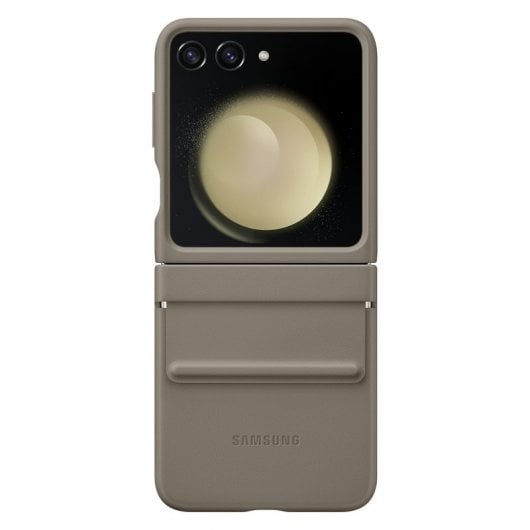Capa de couro ecológico Samsung Flap Capa de couro ecológico taupe para Galaxy Z Flip5