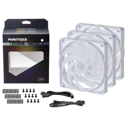 Phanteks 140 SK PMW Kit 3 Extra Ventoinhas DRGB 140mm Bianco