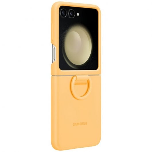 Samsung Funda de Silicona con Anillo Albaricoque para Galazy Z Flip5