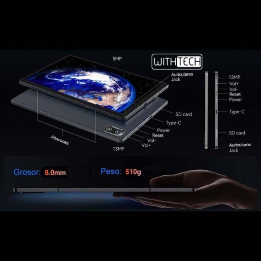 Withtech CIS Edison Game 10.1" 8/128GB 4G Negra + Funda