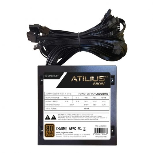 UNYKAch Atilius 2.0 Black 650W 80 Plus Bronze
