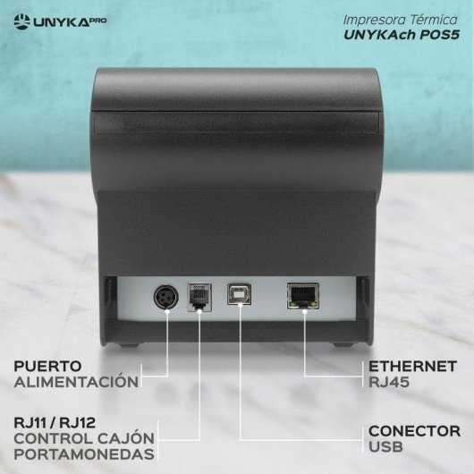 Bondrucker UNYKAch POS5 Thermodruck USB/LAN Schwarz