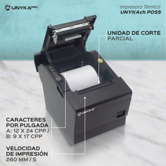 Bondrucker UNYKAch POS5 Thermodruck USB/LAN Schwarz