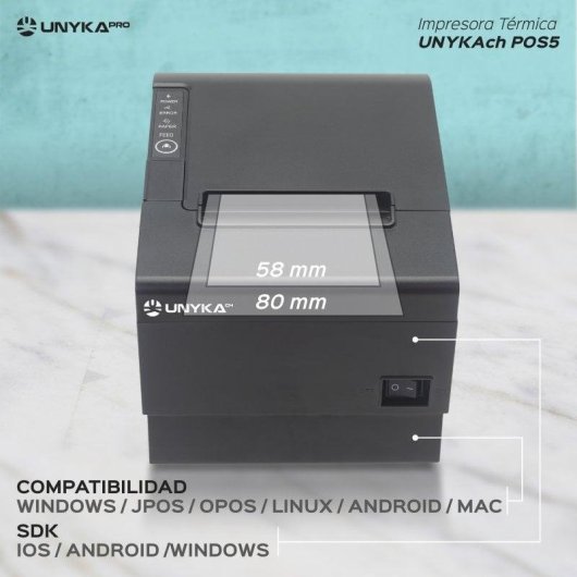 Bondrucker UNYKAch POS5 Thermodruck USB/LAN Schwarz