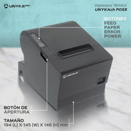 Bondrucker UNYKAch POS5 Thermodruck USB/LAN Schwarz