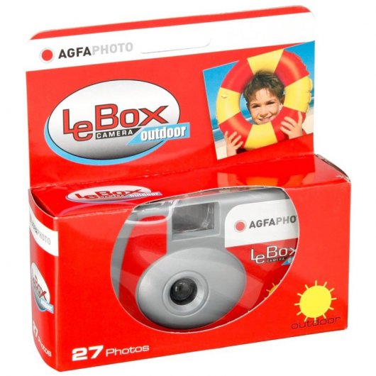 Appareil Photo Jetable AGFA LeBox Flash - 27 Photos, Objectif 31 Mm, Pellicule 400 ISO - Parfait Pour Fêtes
