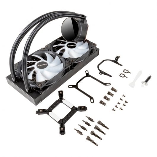 Kit di raffreddamento a liquido UNYKach AquaStorm 240 da 240 mm con display della temperatura della CPU nero