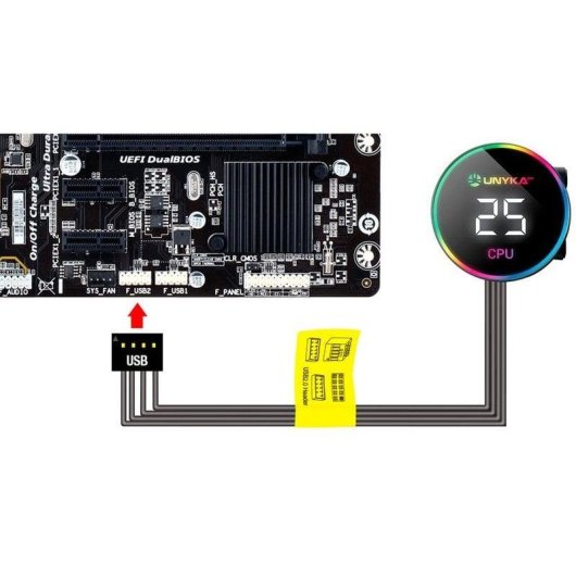 Refrigerazione Liquida UNYKAch AquaStorm 240 2 Ventole RGB Nero