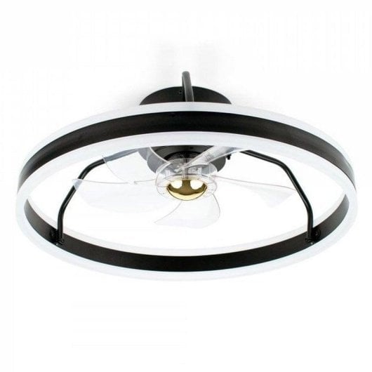 Ventilador de teto Noaton Atria luz LED 26W 3 pás 6 velocidades branco/preto