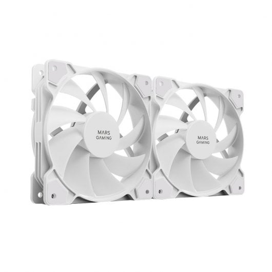 Mars Gaming MF-PWMX2 Kit 2 Ventoinhas 120mm Ultra-Silenciosas com Sistema Antivibração Brancas