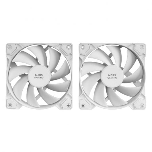 Mars Gaming MF-PWMX2 Kit 2 Ventoinhas 120mm Ultra-Silenciosas com Sistema Antivibração Brancas