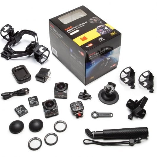 Kodak Pixpro SP360 4K Action Cam Pack Explorador Cámara Deportiva 360º 4K WiFi Negra con Accesorios