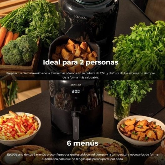 Freidora de aire Cecotec Cecofry Pixel 2500 Touch 2,5L 1200W panneau tactile