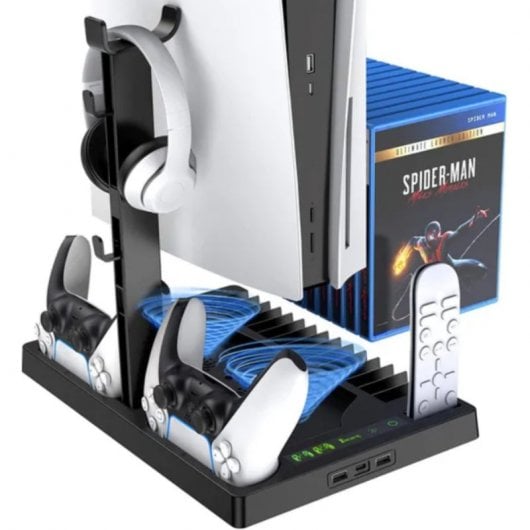 Klack Base de Refrigeración para PS5 con Soporte para Auriculares Cargador y Organizador