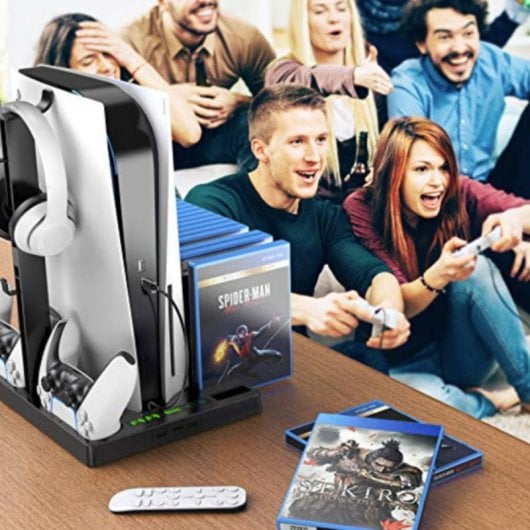 Klack Base de Refrigeración para PS5 con Soporte para Auriculares Cargador y Organizador