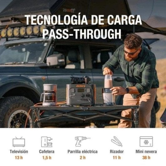 Estação de energia Jackery Explorer 1000 Pro 1002Wh 2 AC 4 USB Bateria Li-ion Tela LCD Recarga solar