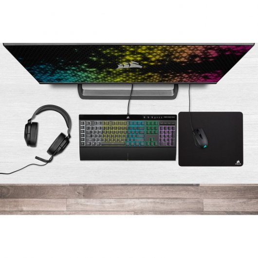 Corsair Conjunto Gaming 4 em 1 Edição 2023 K55 RGB PRO + HARPOON RGB PRO + HS55 STEREO + MM100