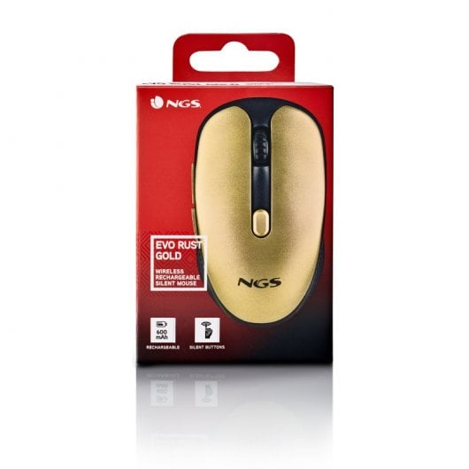 NGS Evo Rust Gold  Ratón Inalámbrico Recargable 1600DPI Teclas Silenciosas