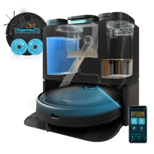 Cecotec Conga 11090 Spin Revolution Home&Wash Robot Aspirador + Estación de Vaciado Automático