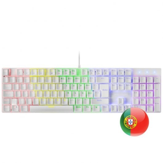 Mars Gaming MK422 Teclado Mecânico Gaming RGB Branco Switch Azul (PT)