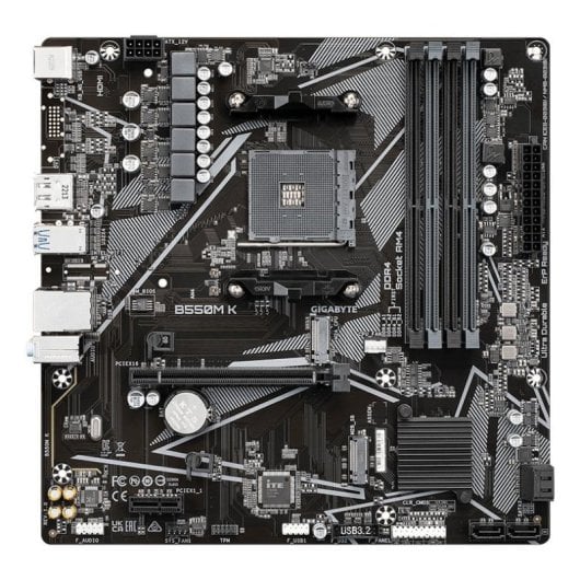 Carte mère Gigabyte B550M K AMD B550 Socket AM4 DDR4 Micro-ATX PCIe 4.0 M.2 RAID