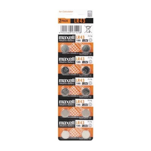 Pila botón Maxell 11716900 alcalina 1,5 V pack 10 unidades blister