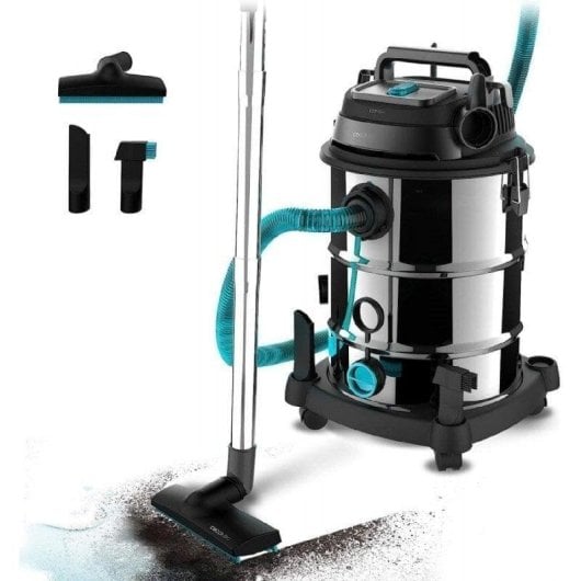 Aspirador Industrial Cecotec Conga Rockstar Wet & Dry Steel Pro 1600W 30L Sólidos Líquidos