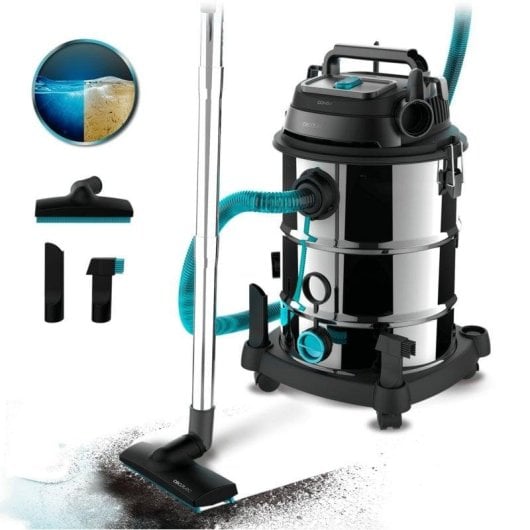 Aspirador Industrial Cecotec Conga Rockstar Wet & Dry Steel Pro 1600W 30L Sólidos Líquidos
