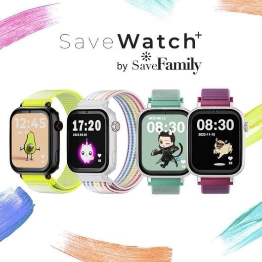 SaveFamily Savewatch Plus 4G GPS 1.85" FullHD Violett IP67 Android 8.1 Wasserdicht SOS