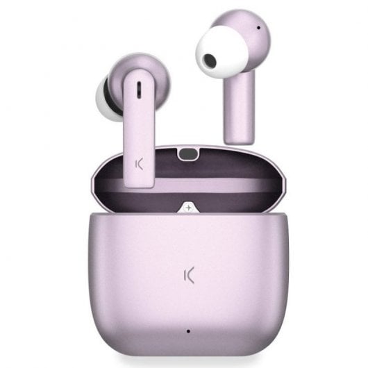Ksix Meteor Auriculares Sem Fios com Estojo Metálico Controlo Tátil Rosas