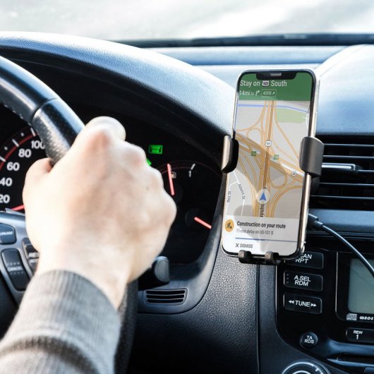 Support de téléphone portable Innovagoods Wolder avec chargeur de voiture sans fil