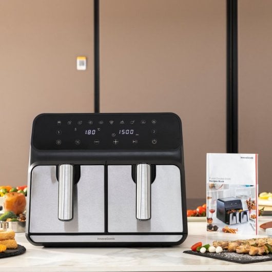 Innovagoods Fryinn Double 8000 Freidora de Aire 3400W 8 Litros Negra