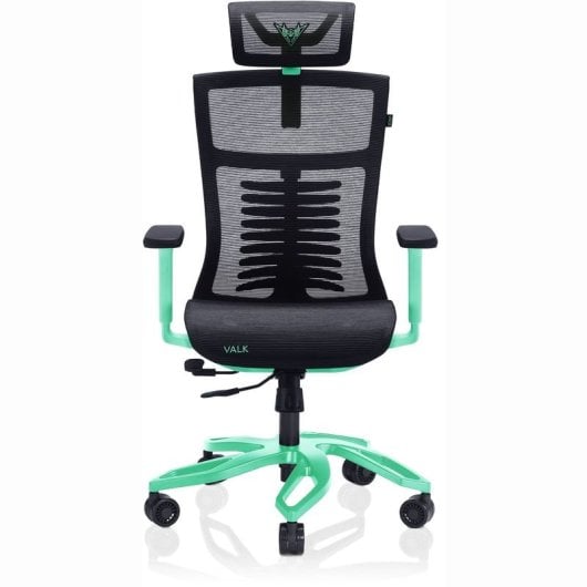 Valk Gaming Noma Cadeira Gaming de Malha Transpirável Preta/Aqua Menthe