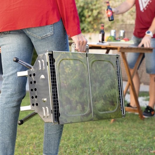 Barbecue a carbonella pieghevole in acciaio inossidabile Innovagoods Exelq