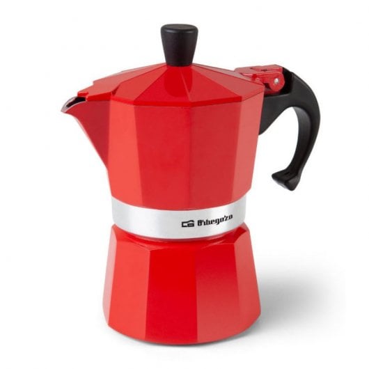 Orbegozo KFR 340 Cafeteira Italiana 3 Chávenas Vermelha