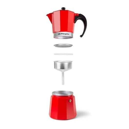 Cafetera Italiana Orbegozo KFR 1240 12 tazas con válvula de seguridad y mango ergonómico