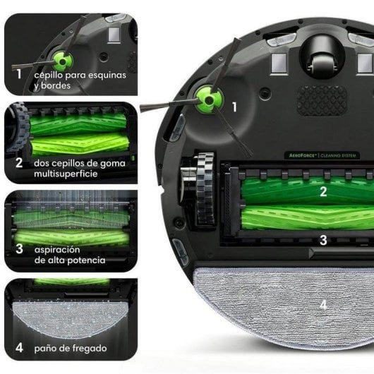 Aspirador Robô com Mopa iRobot Roomba i5+ Com Esvaziamento Automático Navegação Linear 10x Potência