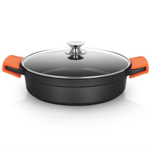 Orbegozo CDB 1032 Flacher Kochtopf Gusseisen 32cm 5,9L Schwarz