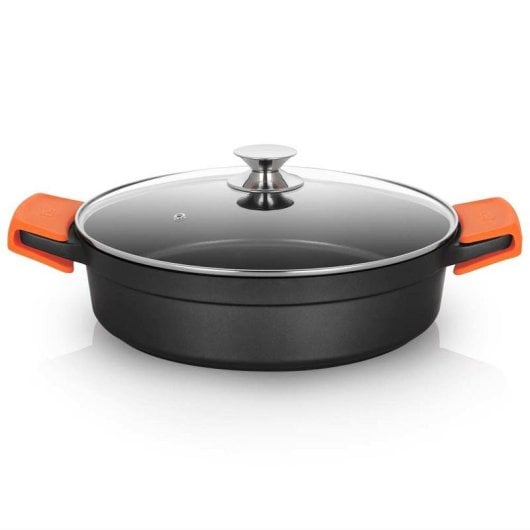 Orbegozo CDB 1032 Flacher Kochtopf Gusseisen 32cm 5,9L Schwarz