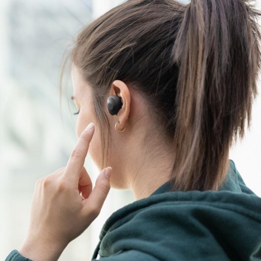 Kopfhörer Hama Freedom Buddy kabellos Bluetooth True Wireless, Bass Boost, Mikrofon, Schwarz/Grau