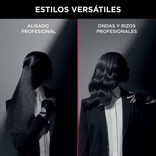 Keramik-Turmalin-Glätteisen Rowenta K/Pro Stylist Karl Lagerfeld 210°C 8 Temperaturstufen Ionen LCD Schwarz