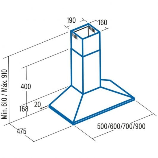 Cata V 700 Campana Extractora 70cm C Acero Inoxidable