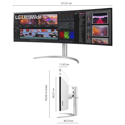 LG 49WQ95C-W LED display 124,5 cm (49") 5120 x 1440 Pixel UltraWide Dual Quad HD Argento